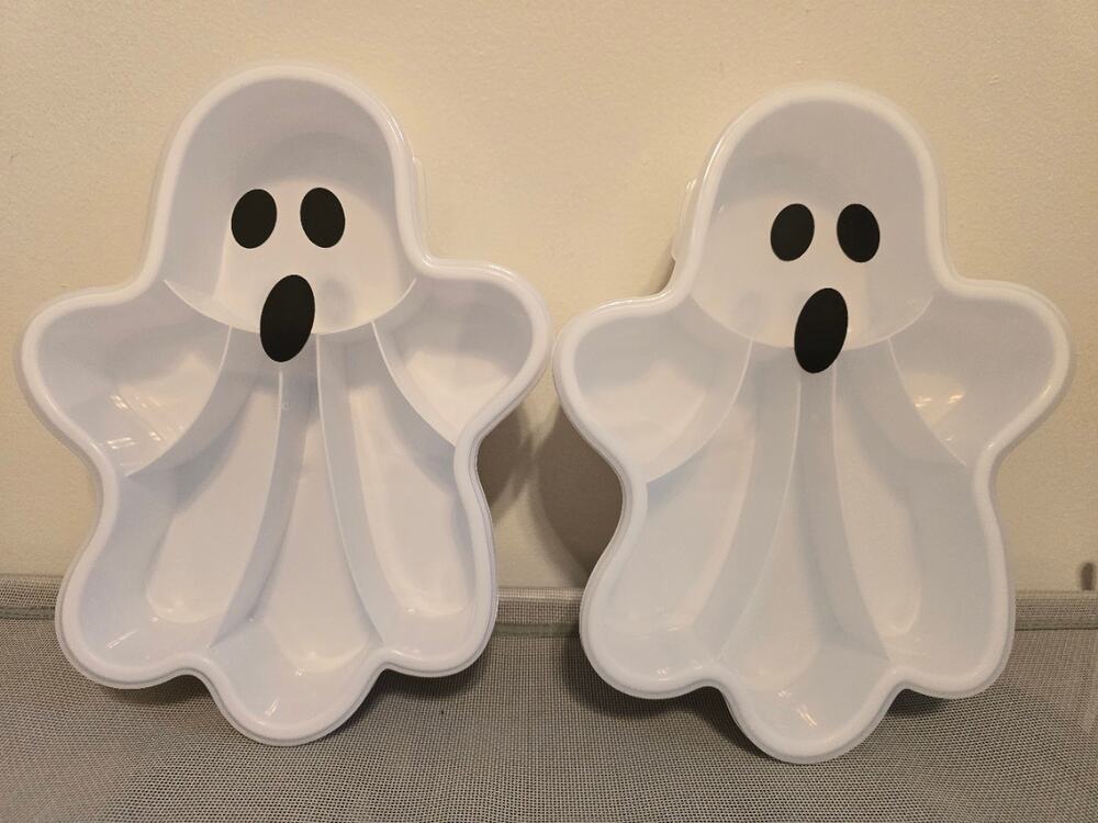 CWC Cook With Color On-The-Go Snack Tray Box With Lid Clear Halloween Ghost